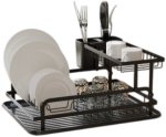 2-TIER Dish Drying Rack With Utensil Holder Carbon Steel Organizer Kitchen Rack