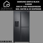 Samsung Gentle Black 3-DOOR Side By Side Fridge freezer- 602L Water ice Dispenser