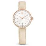 SWAROVSKI Certa Watch Swiss Made Leather Strap Beige Rose Gold-tone Finish