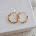 Becka Gold Plated 925 Sterling Silver Bali Hoop Earrings 1.8MM Thick 16MM Hoops