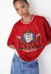 Oversized Printed T-Shirt - Red Looney Tunes