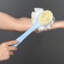 Long-handled Soft Bristle Bath Brush With Shower Flower Bath Ball - 2-IN-1 Hanging Type - Rv Bathroom Accessories