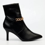 Ladies Lively 13 Ankle Boot With Chain - Black - 8