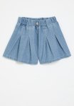 PoP Candy Wide Leg Denim Shorts-light Blue