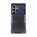 Rugged Flip Card Phone Case Compatible With Galaxy S24 Ultra - Black