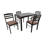 Modern Chocolate Dining Set 1+4