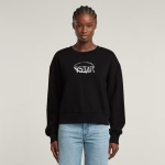 Raw Logo Loose Wmn Sweater Dk Blk