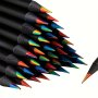 12PCS Rainbow Watercolor Pencils 7 Colors In 1 Wooden Art Crayons For Drawing Painting & Coloring - Ideal For Students And Office Use