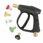 High Pressure Washer Gun 3000 Psi Max With 5 Color Quick Connect Nozzles M22 Hose Connector 3.0 Tip