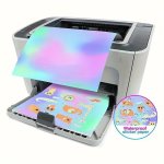 10 Sheets Holographic Printable Sticker Paper Waterproof Pvc Vinyl Quick-dry For Inkjet & Laser Printers Glossy Self-adhesive La