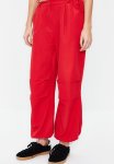 Jogger Normal Waist Elastic Woven Trousers - Red