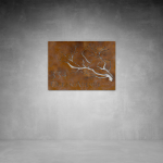 House Number D23 - 500 X 700 Rusted Steel Cool White