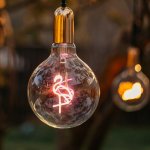 Retro Edison Light Bulb G125 Flamingo Pink LED E27 3W