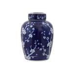 Deep Blue Blossoms Ginger Jar Blue & White