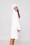Juliet Zip-up Sherpra Hoodie Winter Gown With Deep Pockets White