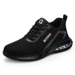 Guyisa Safety Shoes - Steel Toe Puncture Resistant Work Shoes - Black - UK4.5