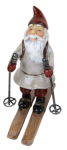 Little Elf On Ski's - Grey Shirt And Moustache 8X7CM