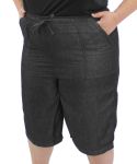 Ladies Chambray Denim Shorts - 60 Black