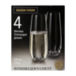 Forine Sommelier's Chest Crystal Stemless Champagne Glass 4 Piece Set