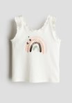 Frill-trimmed Vest Top - White Rainbow