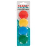 Parrot Magnets 40MM Circle 4 Pack
