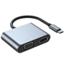 2-IN-1 Type-c To Vga & Hdtv Adapter - 4K X 2K Hdtv With Vga 4K Support