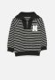 PoP Candy Half Zip Striped Sweater - Black & White