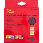 Tork Craft Sanding Disc 125 Mm 80 Grit With Holes 10 PK Hook And Loop ABR33080