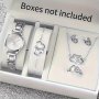 Elegant 6pcs Women's Fashion Watch & Jewelry Set - Stainless Steel Band Quartz Movement With Hollow Heart Design - Perfect Gift For Valentine's Easter Birthdays & Christmas