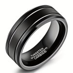 1PC Fashion Simple Black Stainless Steel Ring Domineer Male Ring
