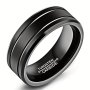 1pc Fashion Simple Black Stainless Steel Ring Domineer Male Ring