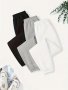 Solid Color Jogger Sweatpants 3 Packs Casual Elastic Waist Jogger Pants For Spring & Fall Women's Clothing