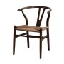 Wooden Dining Room Chair Wishbone Style Brown