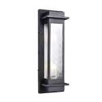 Roscoe Metal And Glass Outdoor Wall Light Black