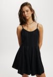 Cotton On Kelly Godet Hem MINI Dress - Black white