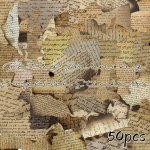 50PCS Vintage Distressed English Letter Stickers Waterproof Pvc Decals For Diy Notebooks Office Supplies Laptop & Phone Case Dec