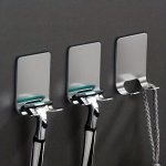 1PC 2PCS Razor Holder Wall Mount Free Punch Stainless Steel