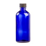 50ML Blue Glass Aromatherapy Bottle With Screw Cap - Black 18 410