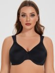 Women's Elegant Bra Plus Size Solid Full Cover Wide Straps MINI Bow Decor Underwire Bra