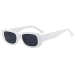 Ikanoo Retro Rectangle Sunglasses For Women Men Small Square Frame Trendy Y2K 90'S Black Sunglasses White grey