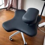 Ergonomic Cross Legged Office Chair With Wheels Height Adjustable Black