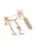 Goldair Gold Celestial Diamante Long Brooch