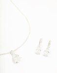 Silver Plated Cubic Zirconia Teardrop & Round Layered Y-necklace