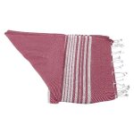 Quick-dry Cotton Towel Pink And White Strips 90 X 170CM