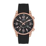 Ip Rose Gold Premium Black Dial 3 Hands Watch
