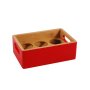 Kitchen Bamboo Spice Rack Red