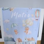 Fleece Blanket Teddy Sky Adventure Set