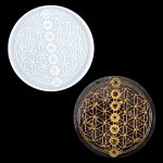 Zayookey Epoxy Resin Mould Flower Of Life Moulds Silicone Tray Epoxy Divination Mould Astrology Coaster Resin Mold Tray For Taro