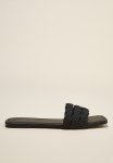 Cotton On Marley Braided Slide - Black Nubuck Pu