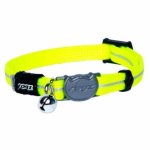 CAT Rogz Z 8MM Extra Small Alley Reflective Breakaway Safeloc Buckle Collar Dayglo Yellow Waggs Pet Shop
